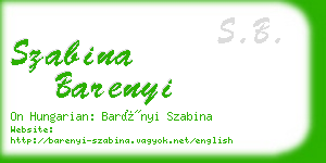 szabina barenyi business card